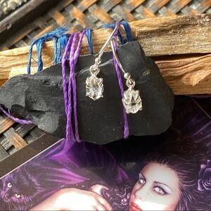 Herkimer Diamond Sterling Silver Dangle Earrings